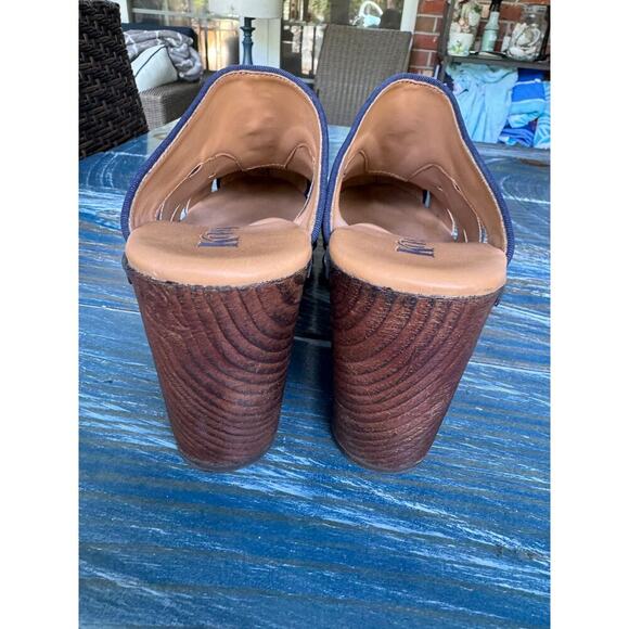 KORKS Clogs, Neneh - BLUE with faux chunky wooden heels, size 10 womens - Picture 3 of 9